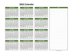 Customise and print calendar 2022 : Printable 2022 Calendar Wikidates Org