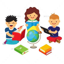 Group of Kids Studying and Learning Together | Kids study, Kids learning,  Girl reading book