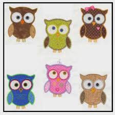 Hand & sewing pdf patterns. Owl Machine Embroidery Design Set Love To Sew