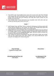 Perjanjian kerja untuk waktu tertentuperjanjianini dibuat. Contoh Surat Kontrak Kerja Klinik