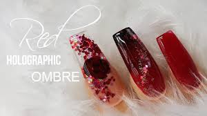 Arylic Nails Red To Black Ombre Glitter And 3d Rose Simple Design Youtube Got my nails painted and i cant get over how sparkly they are!