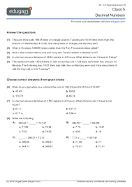 Adding decimals, 4th & 5th grade. 49 Math Worksheets For Grade 5 Igcse