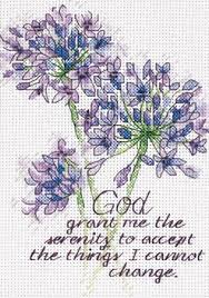 This counted cross stitch pattern of a floral serenity prayer was designed from the beautiful artwork of t.c. Serenity Prayer Cross Stitch Kit