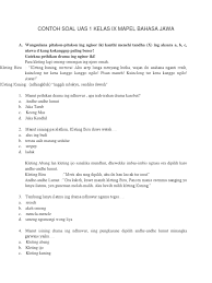 Kaendahane geguritan salah sijine gumantung purwakanthi kang kalebu jenise purwakanthi yaiku guru. Contoh Soal Uas 1 Kelas Ix Mapel Bahasa Jawa
