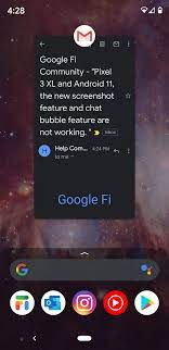 .android 11 was going to get scrolling screenshots, and when the first developer previews landed, a new screenshot interface was found buried inside. Pixel 3 Xl And Android 11 The New Screenshot Feature And Chat Bubble Feature Are Not Working Google Fi Community