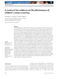 Pdf A Review Of The Evidence On The Effectiveness Of Children S Vision Screening