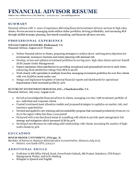 A financial advisor works in a counseling position in a financial institution. Financial Advisor Resume Sample Writing Tips