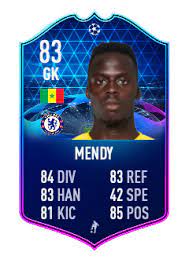 Mendy's price on the xbox market is 2,100 coins (45 sec ago), playstation is 1,900 coins (18 min ago) and pc is 2,500 coins (27 min ago). Edouard Mendy Fifa 21