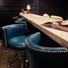 Blue Leather Barstools Design Decor Photos Pictures Ideas Inspiration Paint Colors And Remodel Bar Stools Blue Bar Stools Alice Lane Home