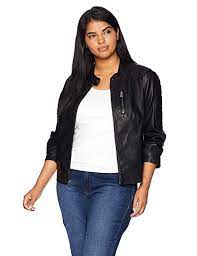 Levi S Women S Plus Size Faux Leather Fashion Quilted Racer Jacket Black 1x 2x 3x 60 75 Https Amzn To 2pke Leather Jackets Women Fashion Leather Fashion