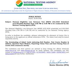 Neet 2020 examination will be held on direct link: Neet 2020 Neet Exam Centre City Information Released By Nta