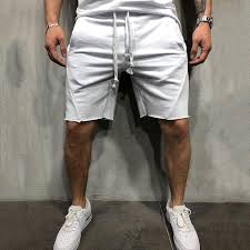Casual Loose Plain Elastic Waist Shorts Cargo Shorts Men Short Pants Casual Jogging Shorts