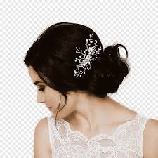 Added a belt with adhesive ribbon and a jewel and the chopsti. Comb Bun Hairstyle Bride Wedding Hair Combs Hair Accessory Black Hair Png Pngegg