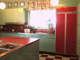 Its window pane style doors open to reveal spacious storage for all of your favorite decorative accessories. Nancy S Metal Kitchen Cabinets Get A Fresh Coat Of Paint And Lots Of New Red Accents
