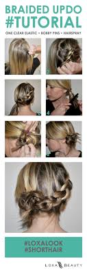Braid Updo Tutorial For Short Hair The Layer Short Hair Tutorial Braid Updo Tutorial Braids For Short Hair