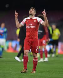 Sokratis Of Arsenal After The Uefa Europa League Quarter Final Second Europa League Arsenal League