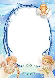 Transparent Blue Png Frame With Angels Gallery Yopriceville High Quality Images And Transparent Png Fre Christening Frames Boarders And Frames Kids Frames