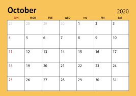 What month is celebrated in october? Colorful October 2020 Calendar Template Blank Calendar Template Calendar Template Calendar