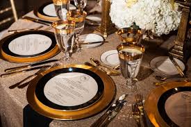You can inexpensively purchase the real deal at. Black White And Gold Wedding Table Settings Novocom Top