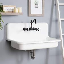 Inez 36 l x 20 w farmhouse kitchen sink with drainboard barclay color: 36 Cast Iron High Back Farmhouse Sink Vintage Tub Bath