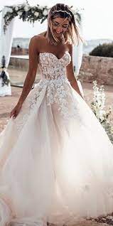 Ball Gown Tulle Light Grey Boho Wedding Dresses Sweetheart Appliques Bridal Gowns Wedding Dress Guide Sweetheart Wedding Dress Wedding Dresses Romantic