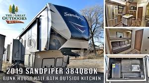 Bath and a half bunkhouse 5th wheel. New 2019 Sandpiper 384qbok Island Kitchen Half Bath Bunkhouse Fifth Wheel Camper Rv Colorado Dealer Youtube