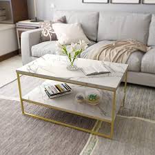 Amazon Com Roomfitters White Marble Print Coffee Table With Gold Metal Legs Living Room Table Marble Tables Living Room Living Room Table Marble Coffee Table