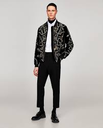 Embroidered Velvet Bomber Jacket New In Man Zara United States Velvet Bomber Velvet Bomber Jacket Bomber Jacket