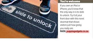 When i had an ipod touch, the first thing i did after jailbreaking was replace my unlock slider with an unlock button. Slide To Unlock Doormat Vodacom Now 2011 Yuppie Gadgets