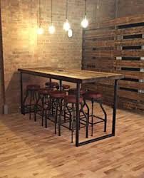 Reclaimed Industrial 8 Seater Chic Tall Poseur Von Rccfurniture Cafe Chairs Farm House Living Room Steel Table