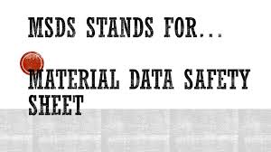 It assumes that you know the subject and offers material you may want to use. Msds Stands For