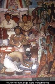 Cultivation Of Maize And Preparation Of Pancakes Detail From The Huastec Civilisation 1950 Diego Rivera Www Diego Rivera Art Frida And Diego Diego Rivera