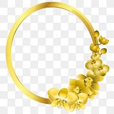 Golden Floral Decorated Frame In Oval Shape Border Elegant Gold Png And Vector With Transparent Background For Free Download In 2020 Pink Watercolor Flower Gold Border Design Prints For Sale