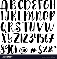 This alphabet (modern calligraphy) is probably a good fit. Handwritten Calligraphy Font Alphabet Royalty Free Vector