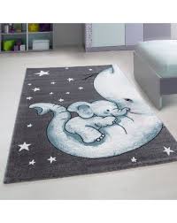 Daher sollte ein teppich für das kinderzimmer frei von schadstoffen sein. Kinderzimmer Teppich Mit Motiven Elefant Blue Grosse 80x150 Cm