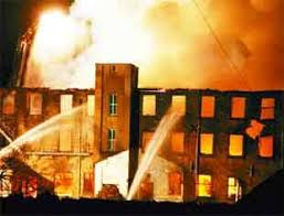 Drone footage of the fire shows it burning in a mill / junkyard. Darwen Blaze Mill Homes Still To Be Built Lancashire Telegraph
