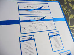 Royal Blue Themed Wedding Seating Plan With Knotted Ribbon Detail A1 Size