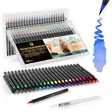 Além disso é feita com tinta à base de água e cerdas de nylon de alta durabilidade e desempenho. Caligrafia Caneta Pincel De Aquarela Marcadores Cores Brushpen 48 Oen Desenho Para Colorir Aquarela Marcador Arte Aliexpress