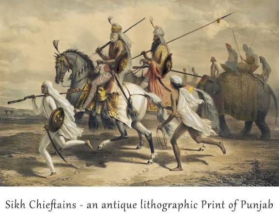 Buy Sikh Chieftains, Antique Lithograph Print of Punjab, Vintage Paintings, Artwork, Wall Art Decor, Poster, Instant Download, Warriors Horses Online in India - Etsy