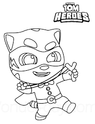 Each animal has its own unique superpower. Cute Hero Tom Coloring Page Online Coloring Pages