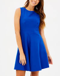 Karen Millen Blue Cobalt Crepe Mini Cocktail Fit Flare Party Prom Dress 10 38 Karenmillen Alinedress Party Karen Millen Dresses Prom Party Dresses
