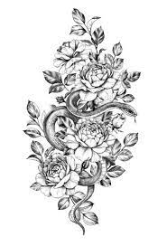 Snake Flower Tattoo Google Search Snake Tattoo Design Flower Thigh Tattoos Floral Thigh Tattoos