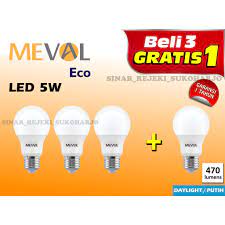 Lampu led philips bulb 18 watt: Beli 3 Gratis 1 Meval Paket Lampu Led 5w Eco Bulb Bohlam Bohlamp 5 Watt 5watt Putih Shopee Indonesia