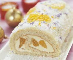 Buche Au Chocolat Blanc Coco Et Mandarine Desserts Food Cake Roll
