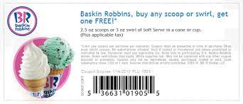 Baskin Robbins Coupons Second Ice Cream Free At Baskin Robbins Baskin Robbins Free Printable Coupons Coupons
