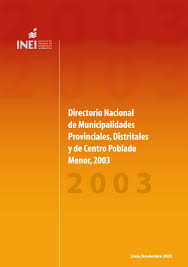 directorio nacional de municipalidades provinciales, distritales y