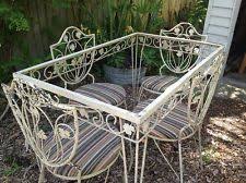 Mid Century Patio Set Woodard Salterini Era 40 S 50 S Wrought Iron Patio Furniture Iron Patio Furniture Backyard Patio Furniture