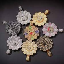 Shipping all us & miami hand delivery eternal preserved roses last 1 year in velvet box! Wholesale Iced Out Sunflower Pendant Necklaces For Men Luxury Designer Mens Colorful Bling Diamond Flower Pendants Cuban Link Chain Necklace Jewelry From Gracezhangsstudio 7 45 Dhgate Com