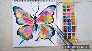 طريقة رسم فراشة ببقع الالوان youtube tie dye watercolor watercolor tattoo