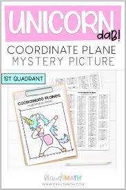 Unicorn Dab Coordinate Plane Mystery Pictures Kraus Math In 2020 Fun Math Worksheets Math Facts Graphing Activities